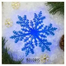 Световая картинка на прищепке "Снежинка"(Батарейки в комплекте), оптоволокно, 1 Led, RGB