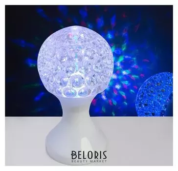 Световой прибор хрустальный шар "Кубок", диаметр 10 см, 220 В, белый