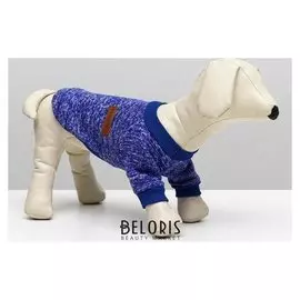 Свитер меланжевый, размер XS (ДС 20, ОШ 20, ОГ 30 см), синий