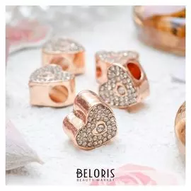 Талисман "Любовь" сердце, цвет белый в золоте