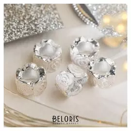 Талисман "Розы" нежность, цвет белый в серебре