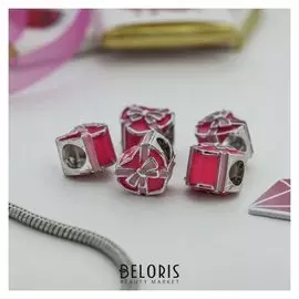 Талисман "Сердце" подарок, цвет розовый в серебре