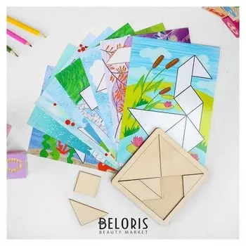 Танграм с набором карточек Кроха 8 карточек