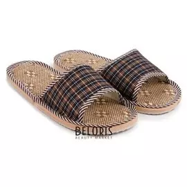 Тапочки мужские Onlitop «Клетка», цвет коричневый, размер 38-39 (Реальный размер 36-37)