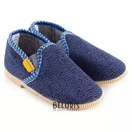 Тапочки на резинке для мальчика, цвет синий штрих, размер 29