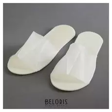 Тапочки одноразовые на жёсткой основе, цвет белый