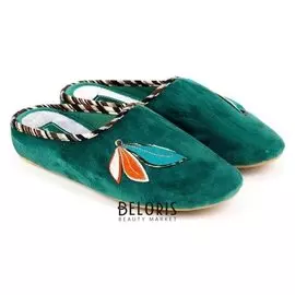 Тапочки женские, цвет зелёный, размер 37