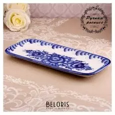 Тарелка, 29×13×2 см, гжель