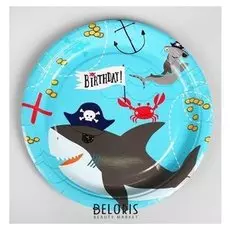 Тарелка бумажная «Акула», набор 10 шт.