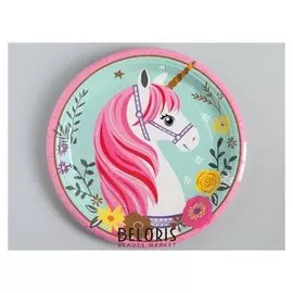 Тарелка бумажная "Единорог" набор 10 шт