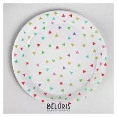 Тарелка бумажная «Конфетти», треугольники, набор 6 шт.