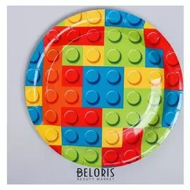 Тарелка бумажная «Конструктор», набор 6 шт.