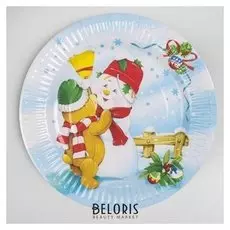 Тарелка бумажная «Лепим снеговика», набор 6 шт.