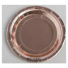 Тарелка бумажная, набор 6 шт., цвет розовое золото