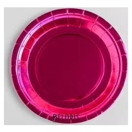 Тарелка бумажная, набор 6 шт., цвет розовый
