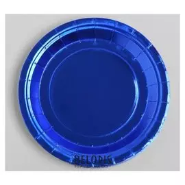 Тарелка бумажная, набор 6 шт., цвет синий