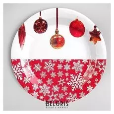Тарелка бумажная «Новогодние украшения», набор 6 шт.