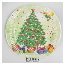 Тарелка бумажная «Новогодняя ёлочка», набор 6 шт.
