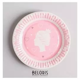 Тарелка бумажная «Принцесса», набор 6 шт., 18 см