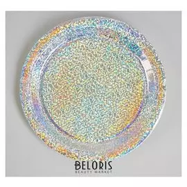 Тарелка бумажная «Сияние», набор 6 шт., цвет серебряный