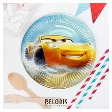 Тарелка бумажная «Тачки легенда», 20 см, набор 8 шт.