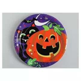 Тарелка бумажная "Тыква" набор 10 шт