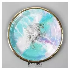 Тарелка бумажная «Золотой единорог», набор 6 шт.