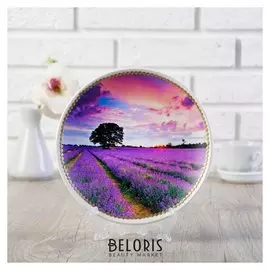 Тарелка декоративная «Поле лаванды», с рисунком на холсте, D = 19,5 см