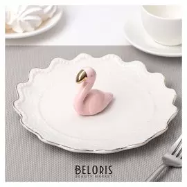 Тарелка десертная 20 см "Золотой фламинго"