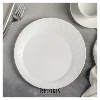 Тарелка десертная «Блик», 21×2 см, цвет белый