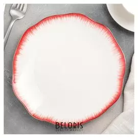 Тарелка десертная «Медуза», 20×2 см, цвет красный