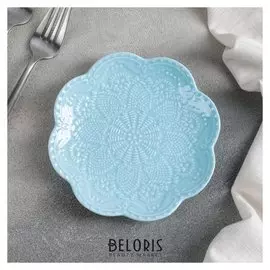 Тарелка десертная «Сьюзен», D=15,5 см, цвет голубой