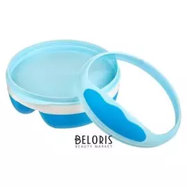 Тарелка детская 2 в 1, двухсекционная миска + крышка, цвет голубой