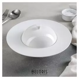 Тарелка для пасты «Классика», 23×11 см, 440 мл, с крышечкой, цвет белый