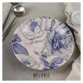 Тарелка глубокая «Синяя роза», 450 мл, 22 см