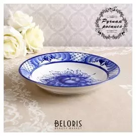 Тарелка «Краса», гжель