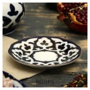 Тарелка круглая «Пахта в золоте», 12.5 см, белая