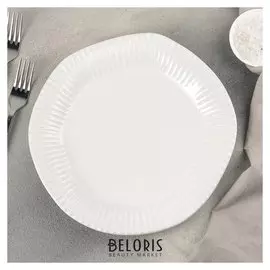 Тарелка обеденная "Антик" 25х25х3 см, цвет белый