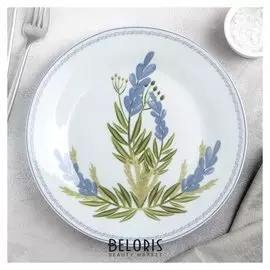 Тарелка обеденная «Лаванда», 24 см, цвет белый