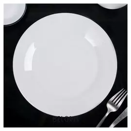 Тарелка обеденная с утолщённым краем White Label, 22,5×22,5×2 см, цвет белый