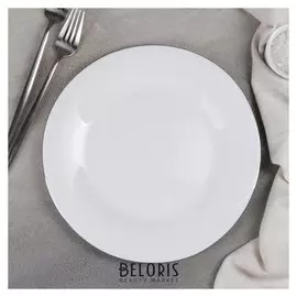 Тарелка обеденная «Сильвер», 25×1,5 см, цвет ободка серебряный