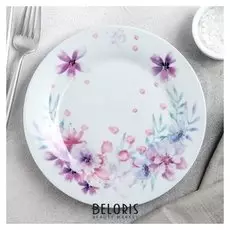 Тарелка пирожковая «Флора», 19 см, цвет белый