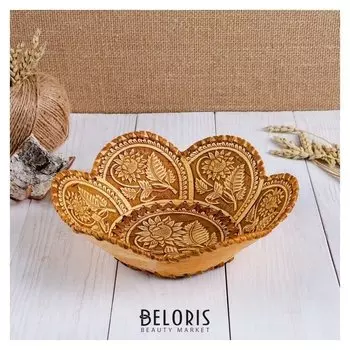 Тарелка "Подсолнух", береста