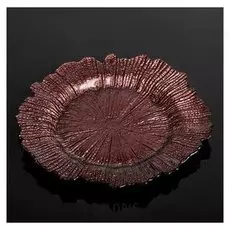 Тарелка подстановочная «Сияние», D=33 см, цвет бордовый