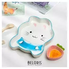 Тарелка с соусником «Зайка», 21,5 × 19 × 3 см