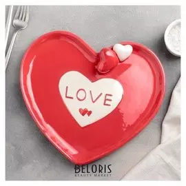 Тарелка сервировочная «Сердца», 26×23×4 см
