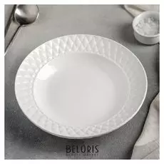 Тарелка суповая «Блик», 23×4 см, цвет белый