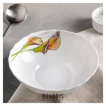 Тарелка суповая «Дивные каллы», 600 мл, 18х5 см