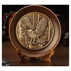 Тарелка сувенирная "Сова", керамика, гипс, D=16 см