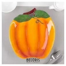 Тарелка «Тыква», 24×21,5×4 см, цвет оранжевый